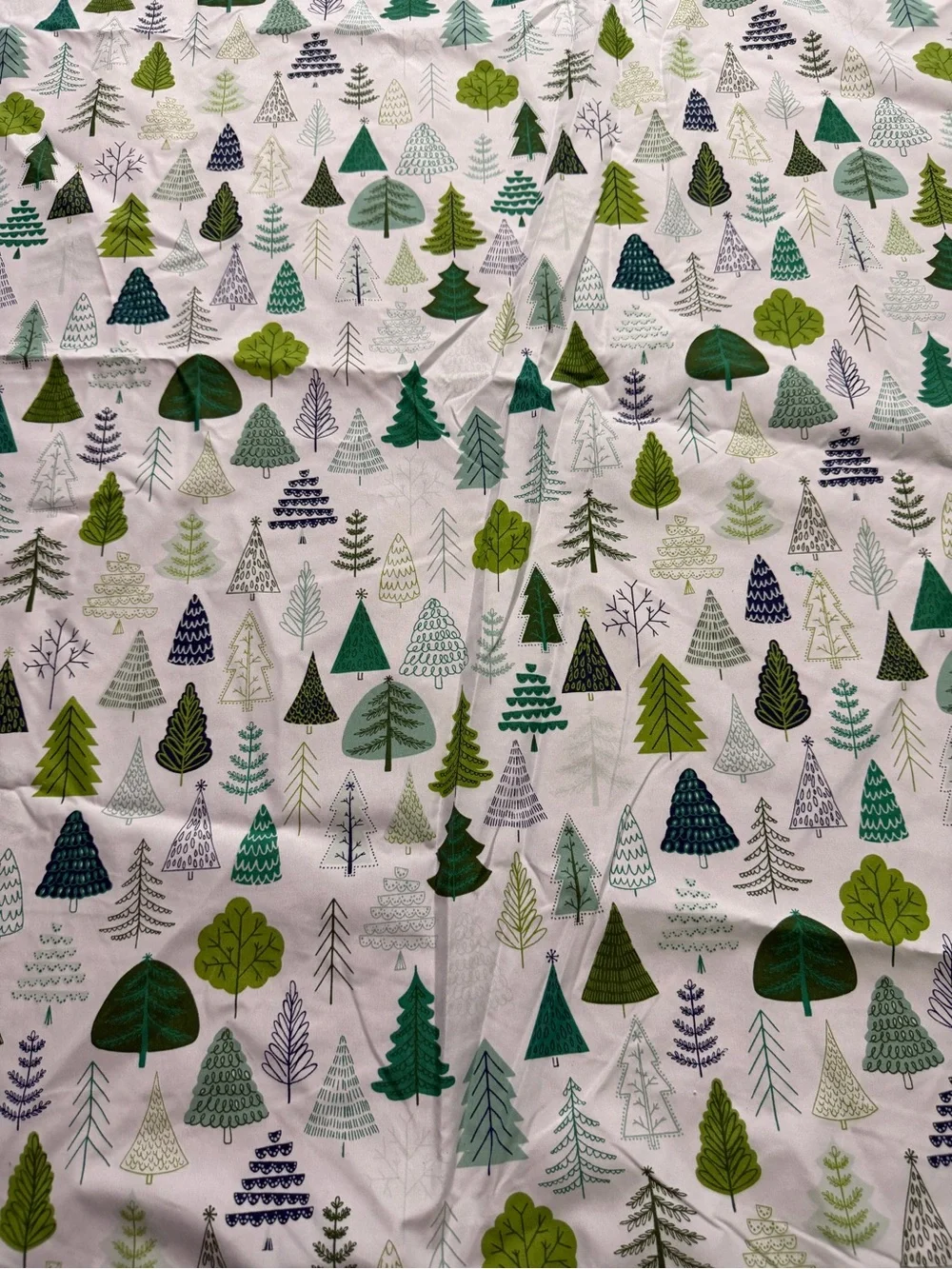 Holiday Pine Tree Print shower curtain